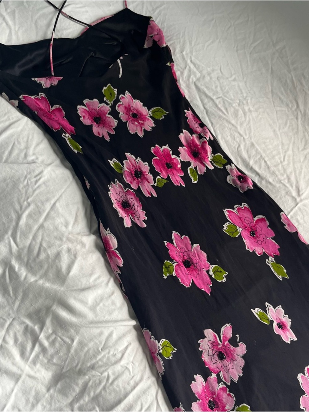 Y2K Vintage Sleeveless Silk Beaded Cache Maxi Dress US Size 8 - Picture 4 of 16